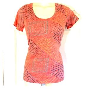 LuLaroe Coral Aztec Print Tee